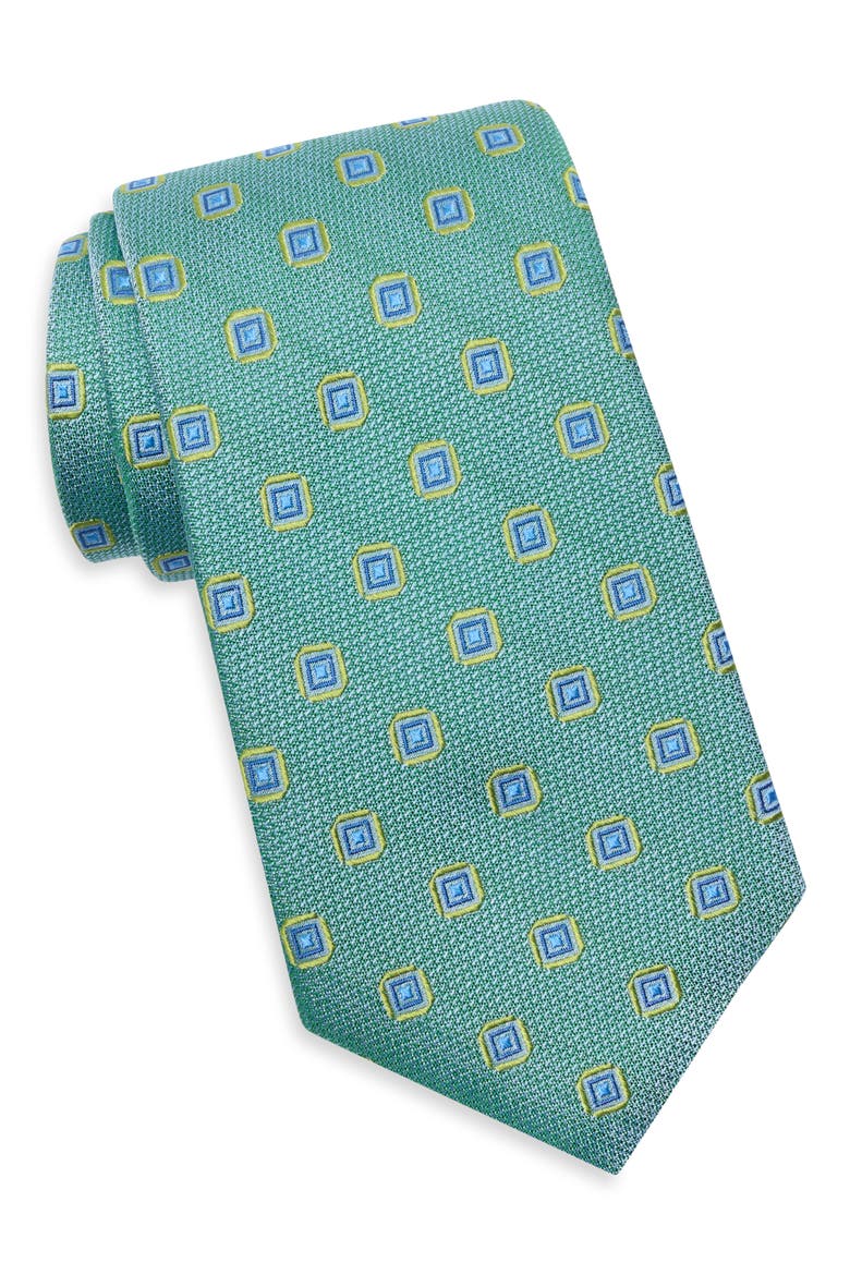 Wynter Neat Geometric Tie, Main, color, LIME