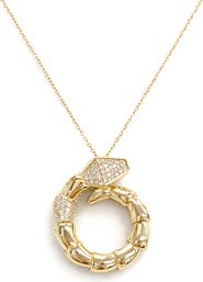 BEST SILVER Moissanite Snake Pendant Necklace