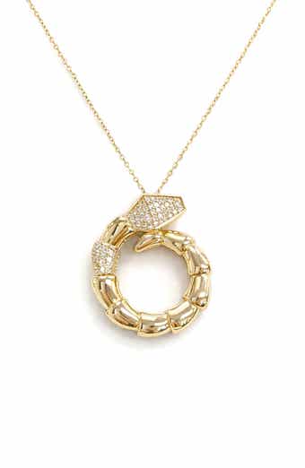 Moissanite Snake Pendant Necklace