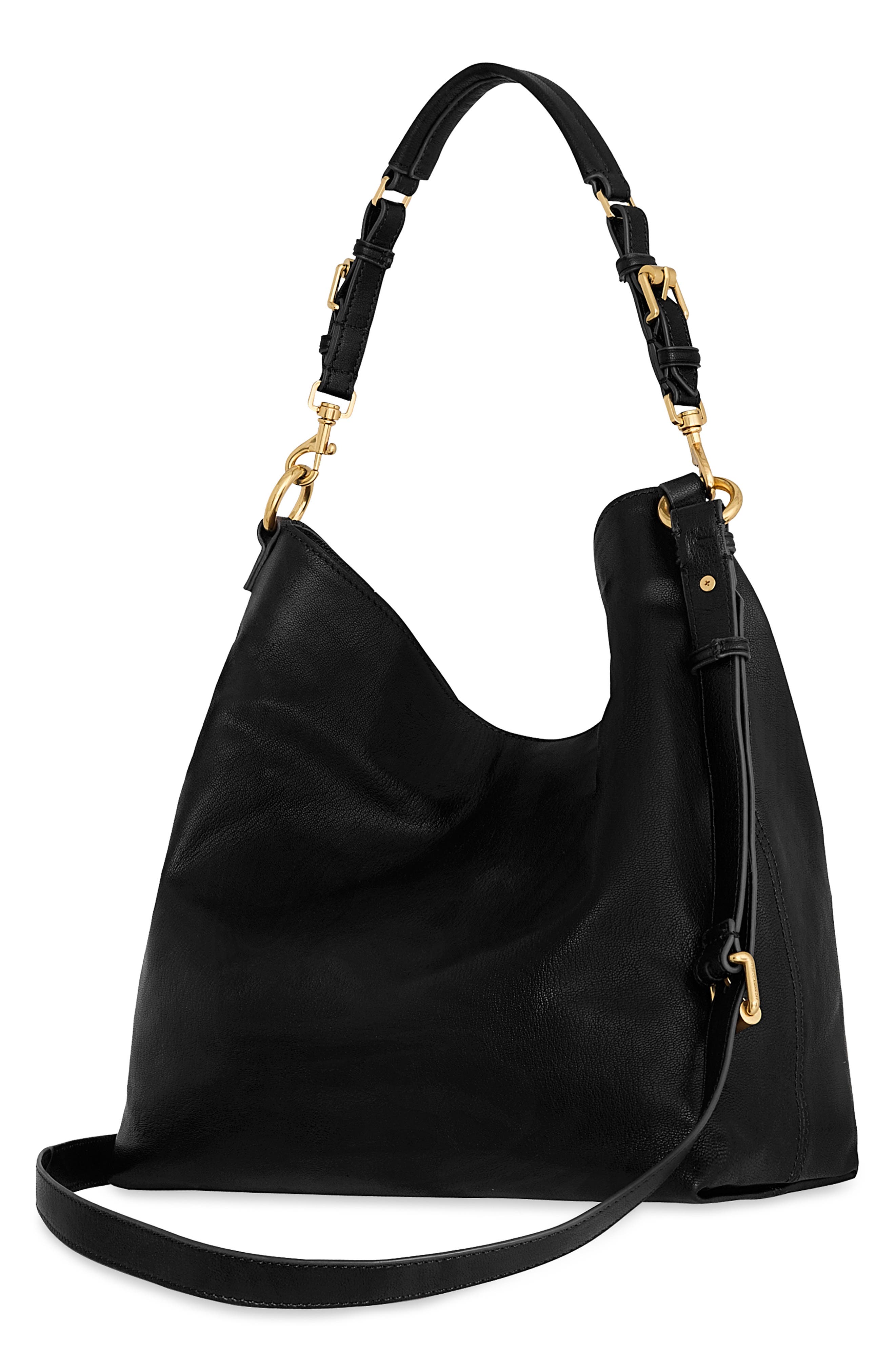 Rebecca Minkoff Rivington Leather Hobo Bag, Alternate, color, Black