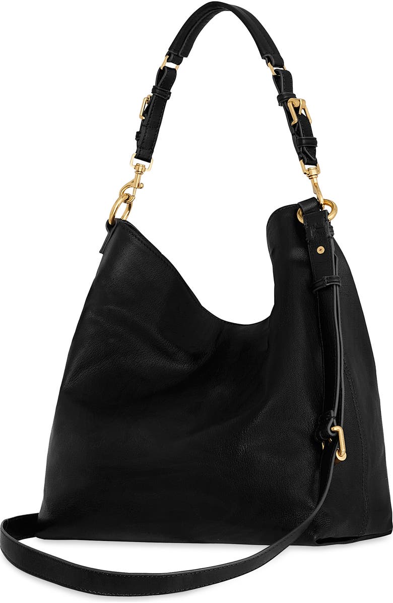 Rebecca Minkoff Rivington Leather Hobo Bag, Alternate, color, Black