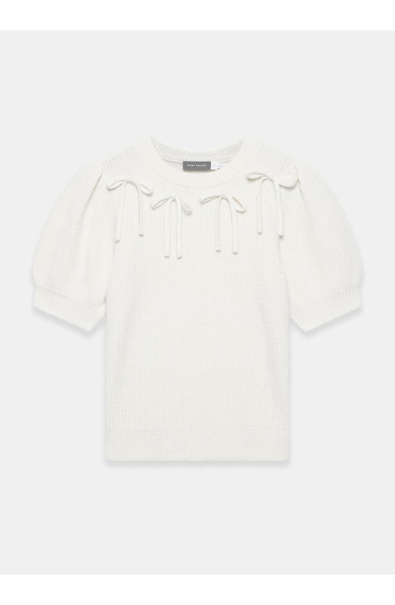 MINT VELVET Bow Detail Knit Top, Alternate, color, Ivory