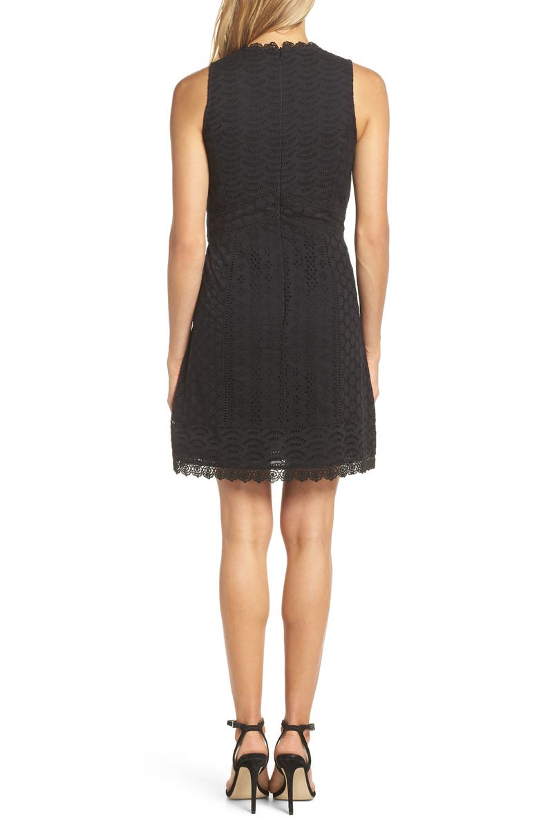 French Connection Zahara Eyelet & Lace A-Line Dress, Alternate, color, 