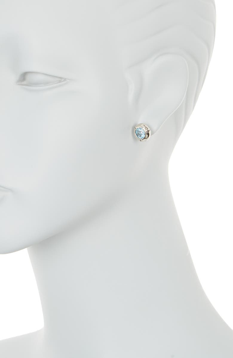 John Hardy Sterling Silver Sky Blue Topaz Stud Earrings, Alternate, color,