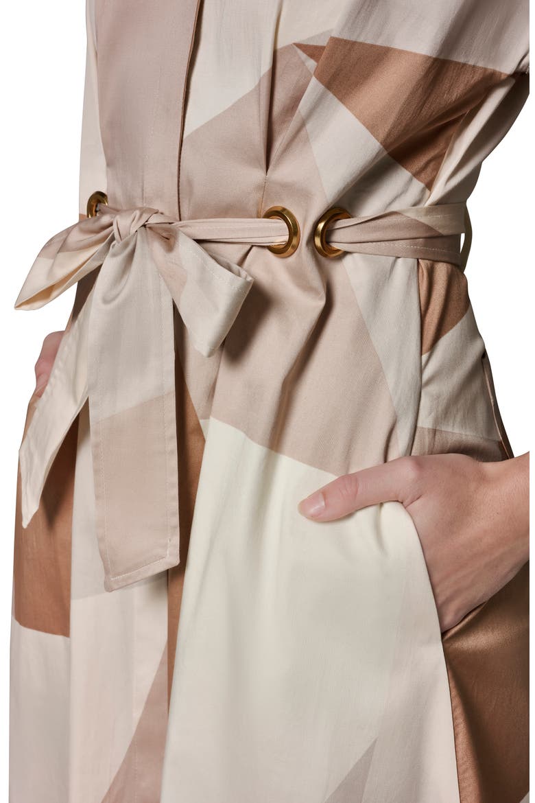 Print Tie Waist Shirtdress, Alternate, color, UMBRIA/ SCA