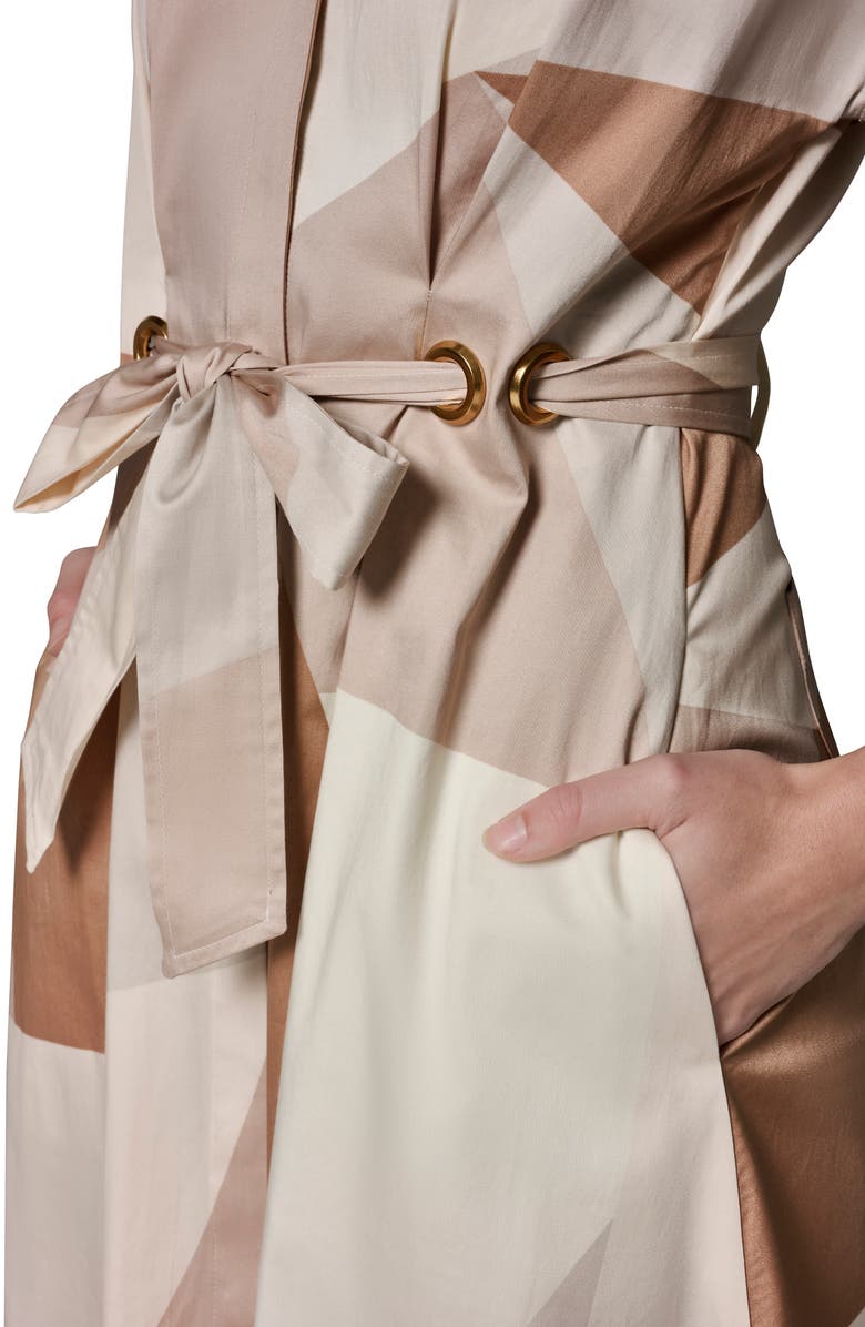 Donna Karan New York Print Tie Waist Shirtdress, Alternate, color, Umbria/ Sca