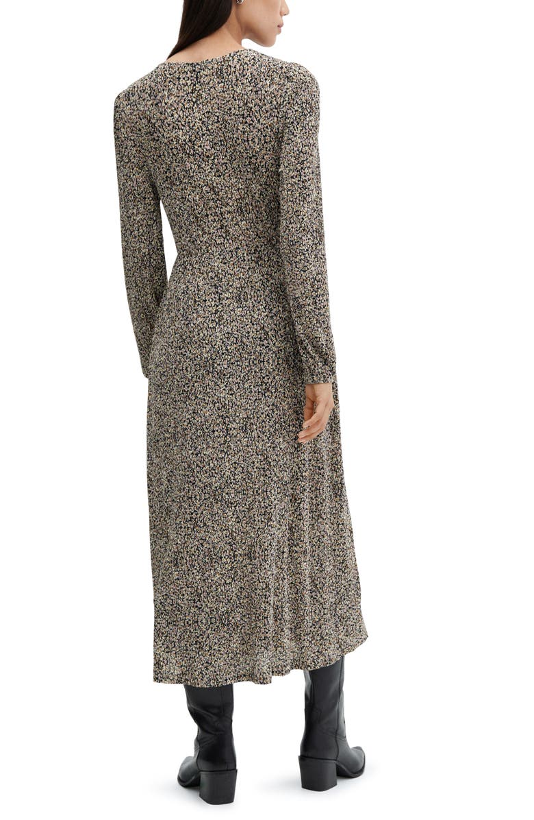 MANGO Floral Long Sleeve Midi Dress, Alternate, color, 