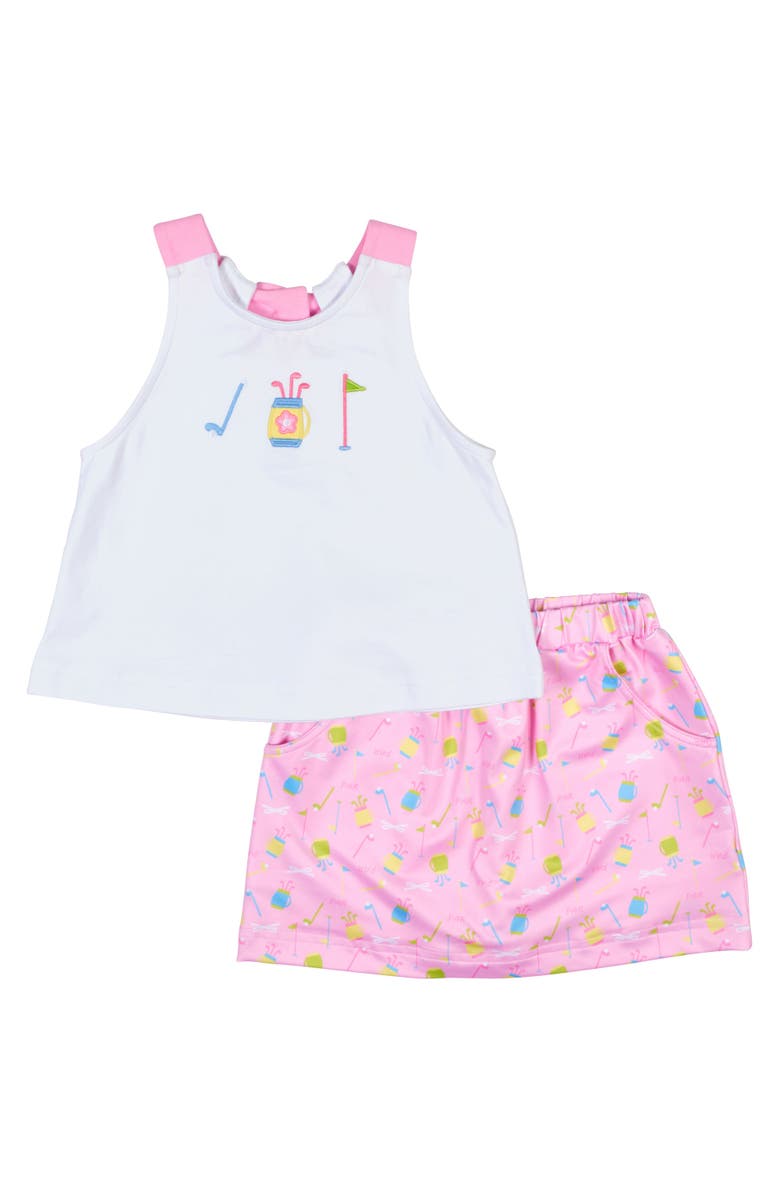 Florence Eiseman Top And Skort Set With Golf, Main, color, Pink/Multi