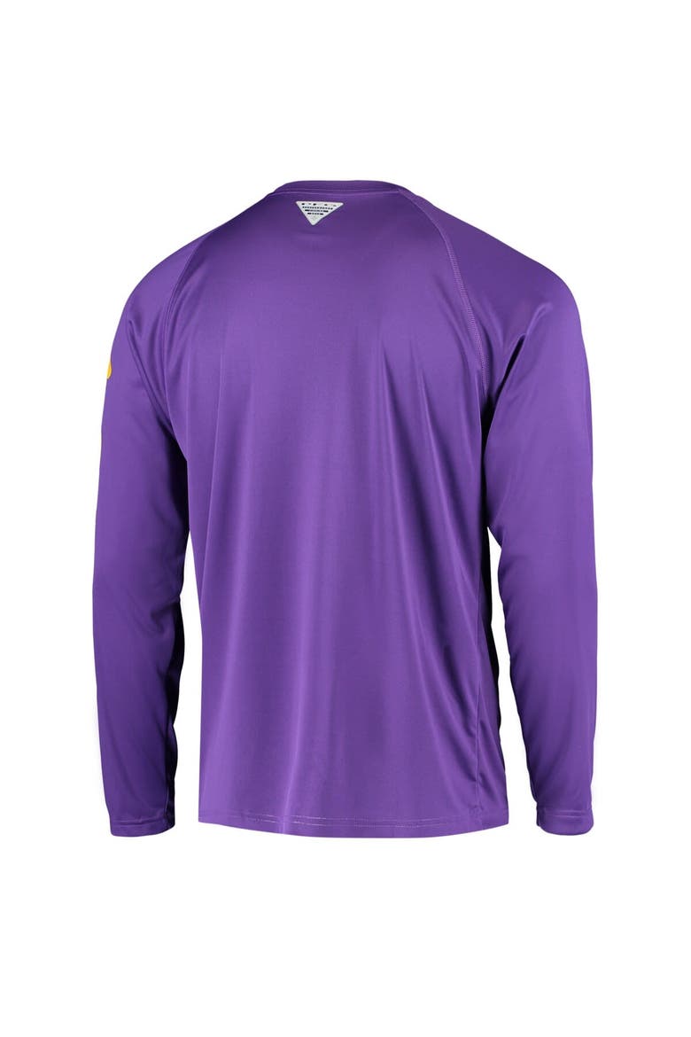 Men's Columbia Purple LSU Tigers Terminal Tackle Omni-Shade Raglan Long Sleeve T-Shirt, Alternate, color, Purple