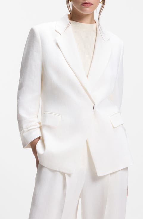 Jia Linen Blend Double Breasted Jacket