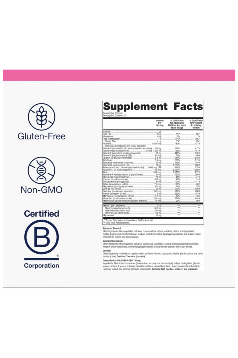 Wellness Essentials Prenatal Daily Multivitamin Packet Supplement 30 Packets, Alternate, color, None