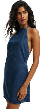 Cotton On Women's Halter Denim Mini Dress