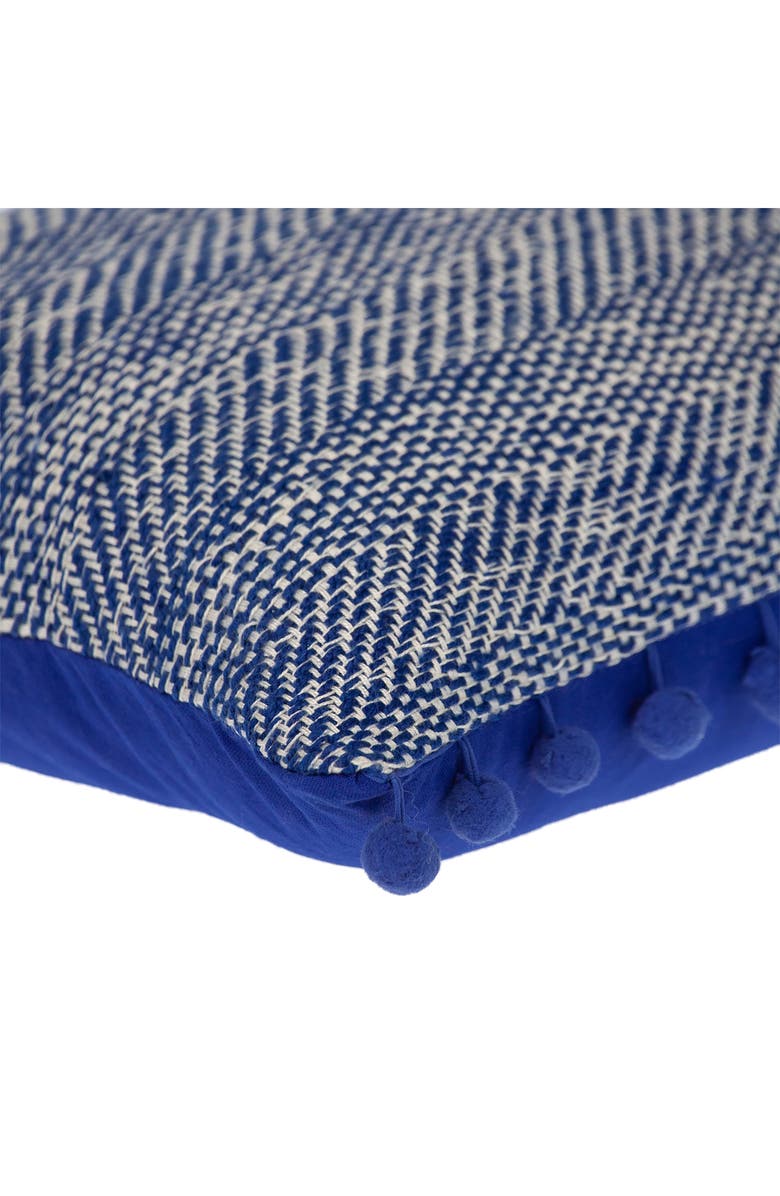 PARKLAND COLLECTION Pom Pom Trim Square Accent Pillow, Alternate, color, 