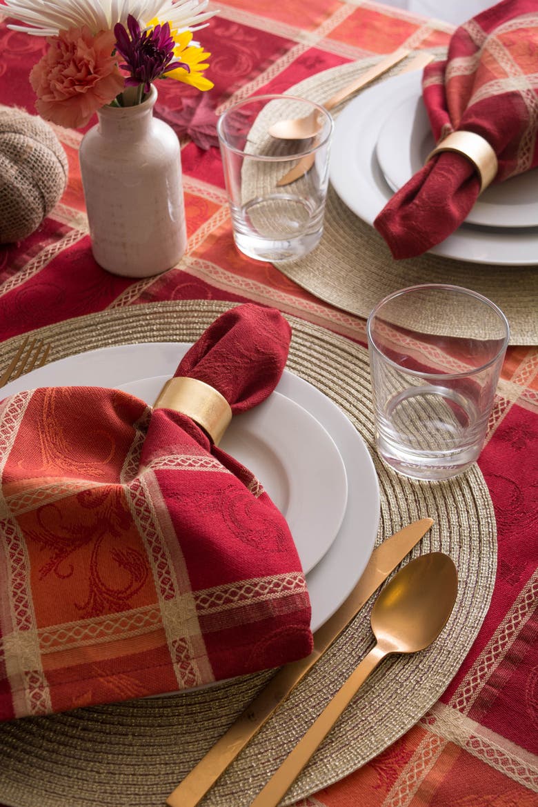 Harvest Wheat Jacquard Tablecloth 70 Round, Alternate, color, Harvest Wheat