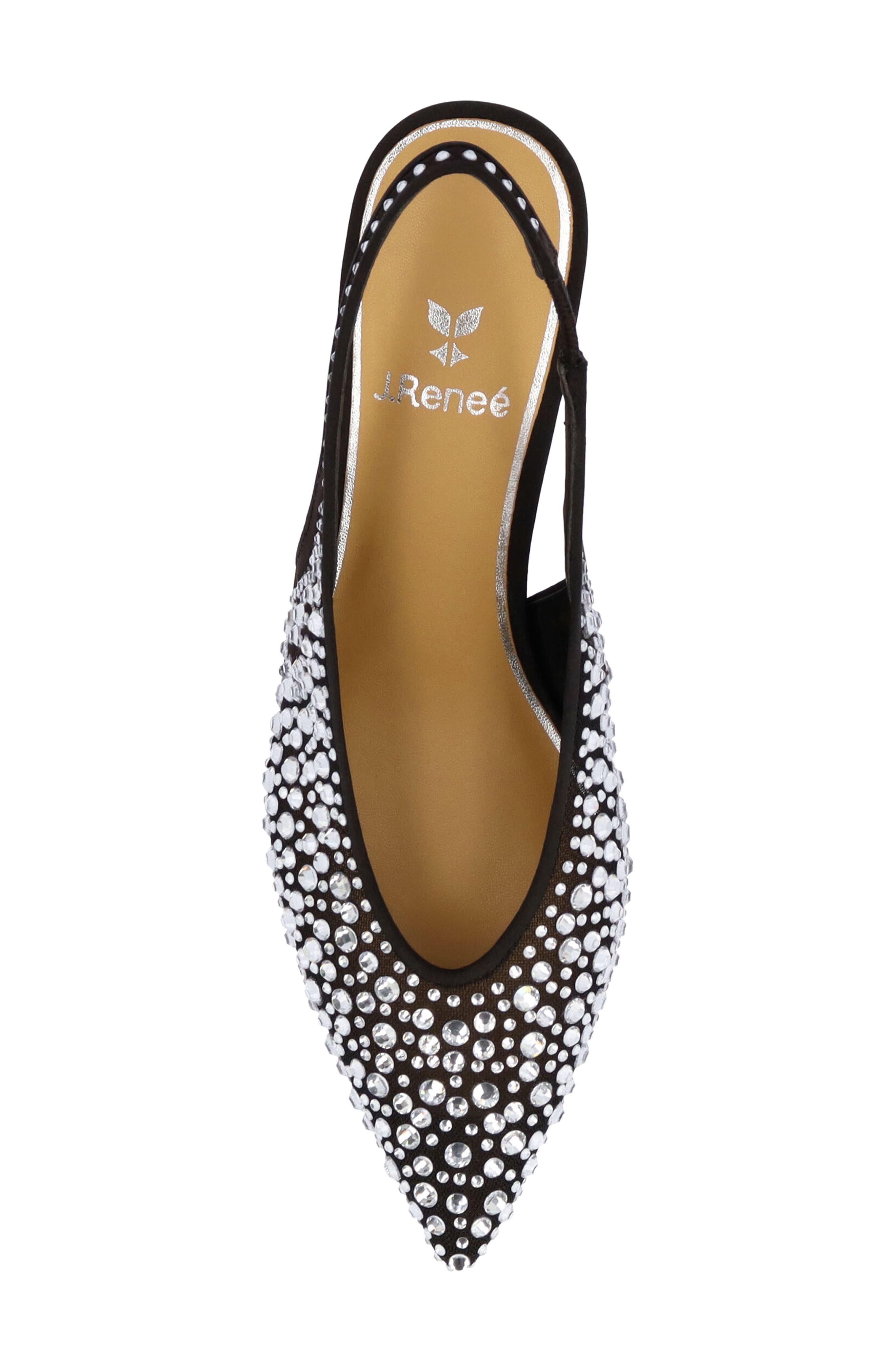 J. Reneé Tressa Slingback Pointed Toe Kitten Heel Pump, Alternate, color, Black