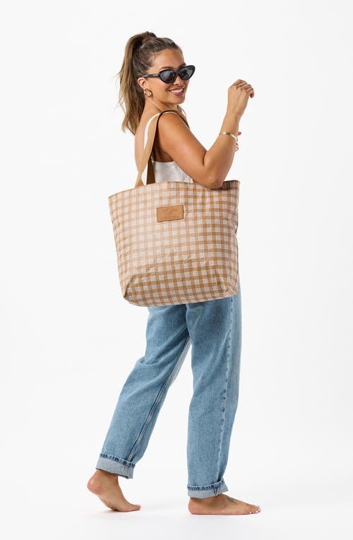 Aloha Collection Day Tripper Palaka Water Resistant Tyvek® Tote In Brown