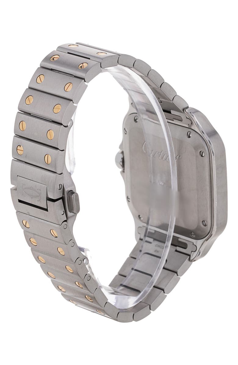 Watchfinder & Co. Cartier Preowned 2023 Santos De Cartier Diamond Bezel Bracelet Watch, 35.1mm, Alternate, color, 