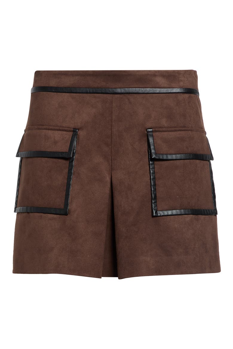 Tess Faux Suede Miniskirt, Alternate, color, HERITAGE BROWN