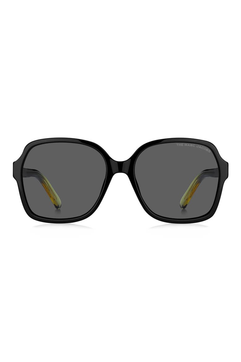 57mm Gradient Square Sunglasses, Main, color, BLACK YELLOW/ GREY