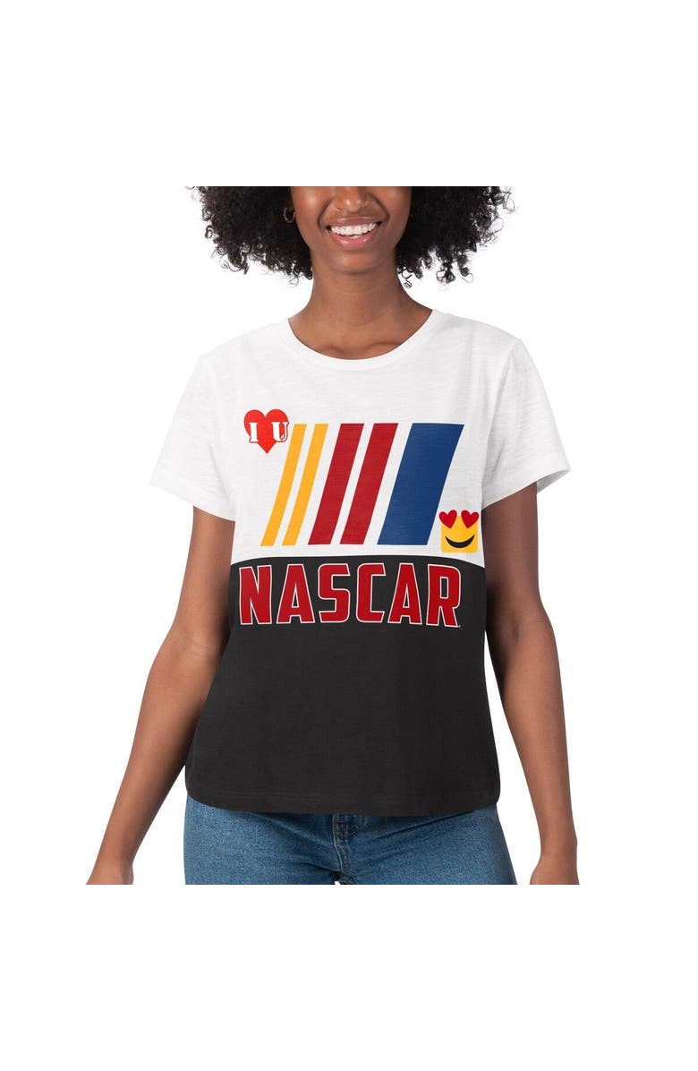 G-III 4HER BY CARL BANKS Women's G-III 4Her by Carl Banks White/Black NASCAR Double Team T-Shirt, Alternate, color, 