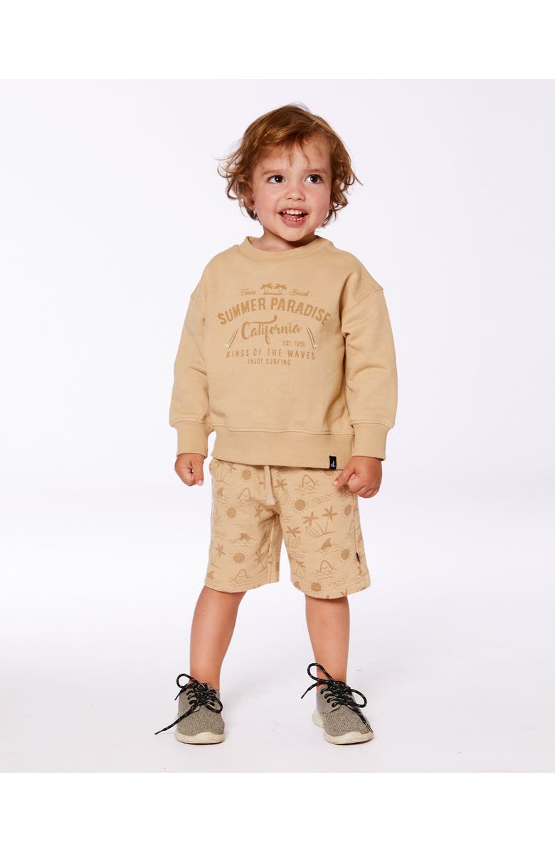 Deux par Deux Baby Boy's Pullover Graphic Sweatshirt Beige, Alternate, color, 