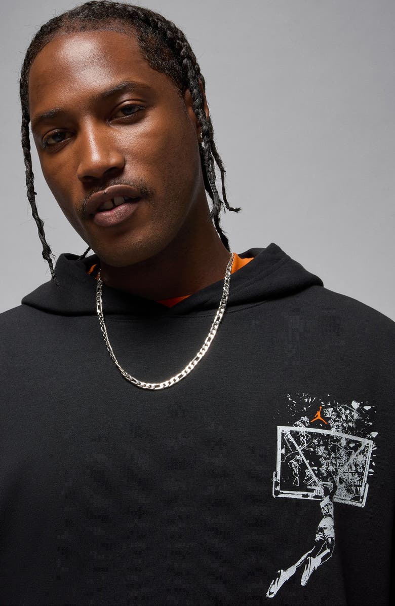 Jordan Brooklyn Oversize Hoodie, Alternate, color, Black/ Starfish