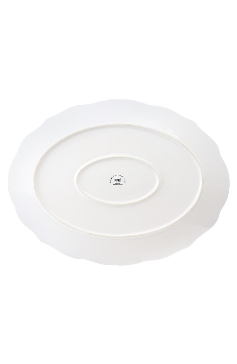 Gibson Home Bountiful Joy 18.75 x 14 Inch Durastone Oval Platter, Alternate, color, White