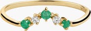 MEJURI Emerald and Diamond Wishbone Ring
