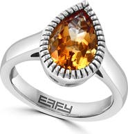 EFFY Sterling Silver Pear Cut Citrine Ring