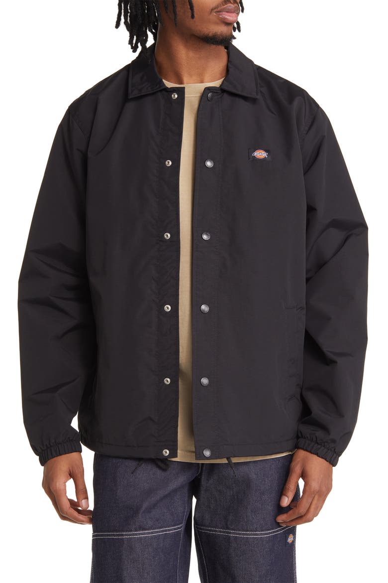 Oakport Snap-Up Coach's Jacket, Main, color, BLACK