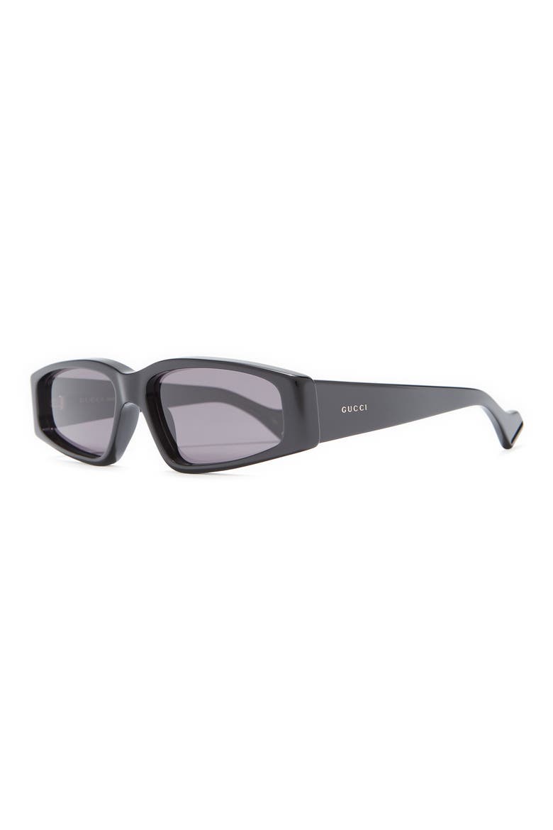 56mm Rectangle Sunglasses, Alternate, color, BLACK BLACK GREY/ GRY