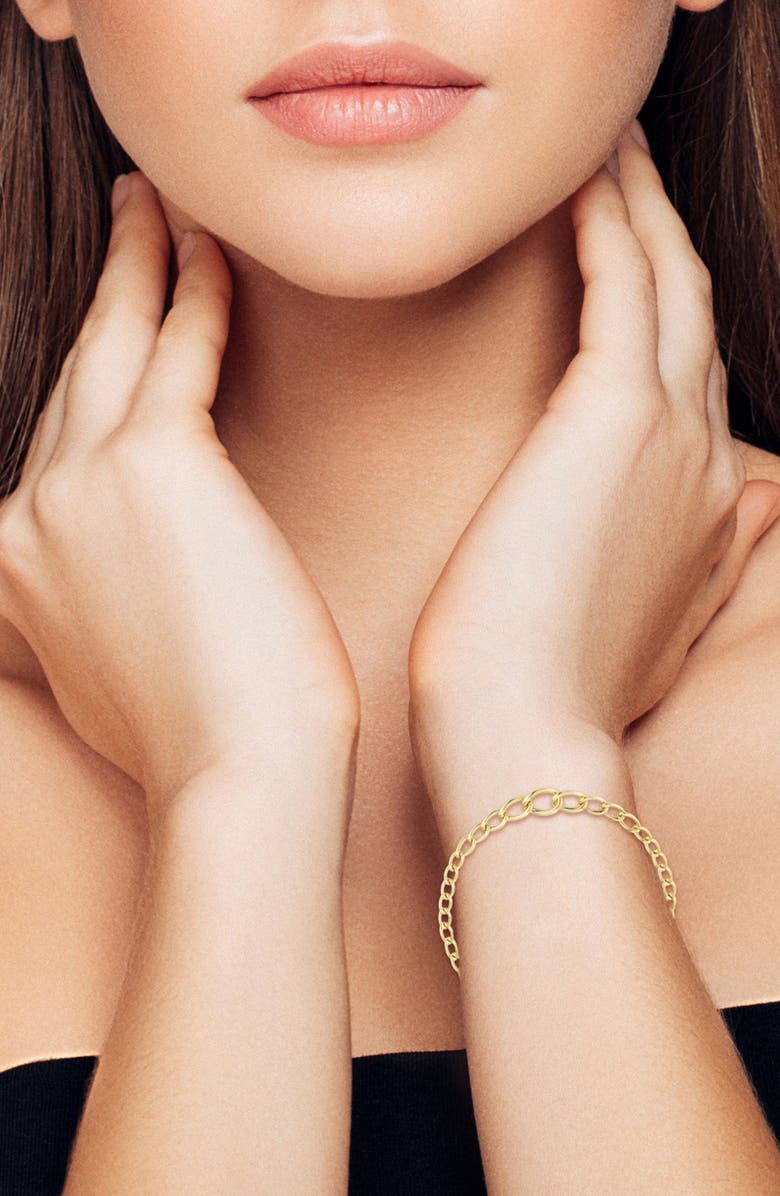 Ember Fine Jewelry 14K Gold Graduated Chain Bracelet, Alternate, color, Gold