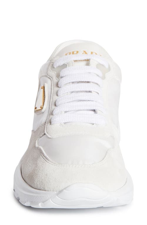 Prada Re-nylon And Suede Prax 2.0 Low-top Sneakers In Bianco