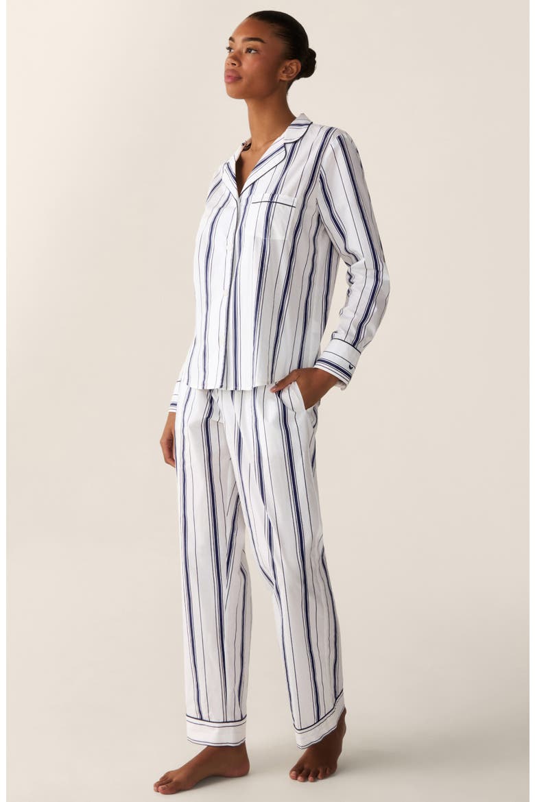 Cotton Poplin Pajamas, Alternate, color, NAVY