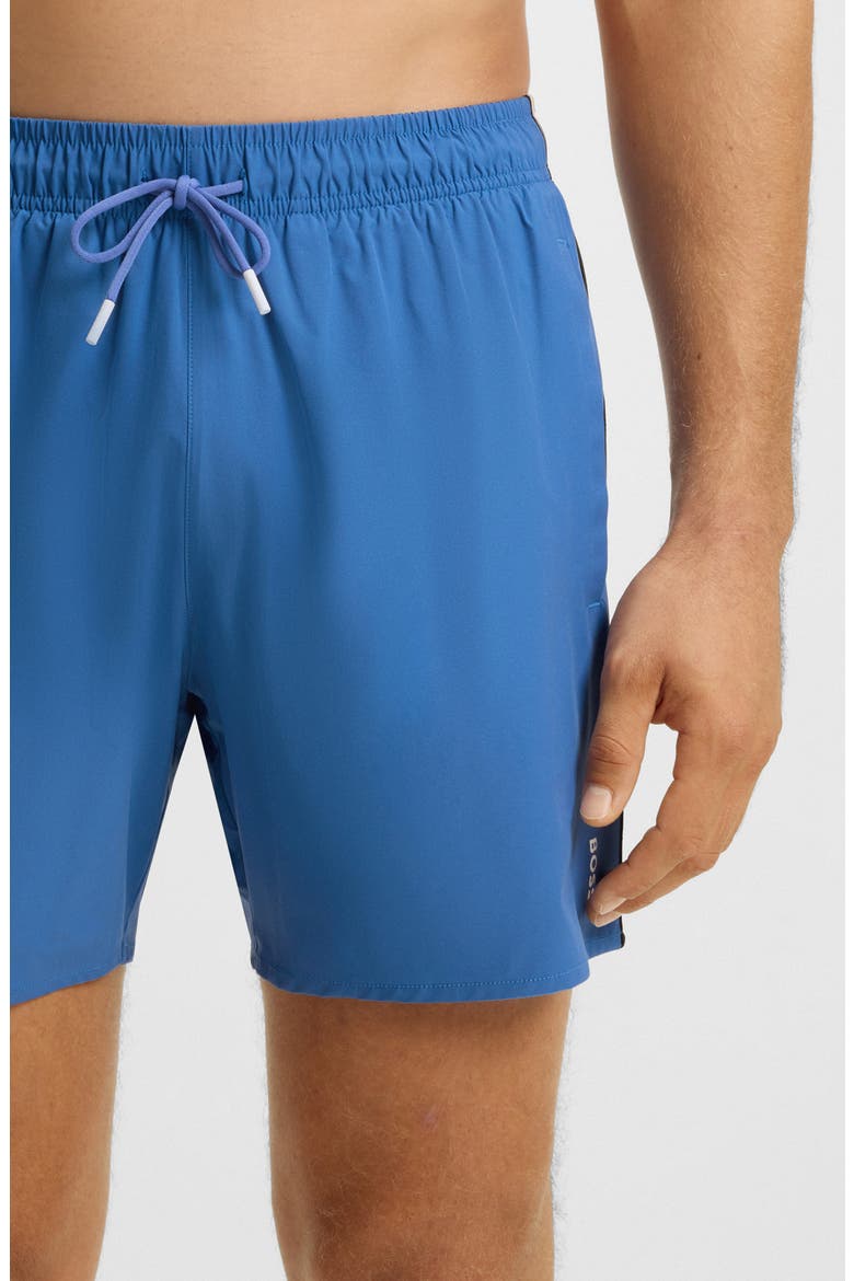 Iconic Side Stripe Swim Trunks, Alternate, color, BRIGHT BLUE