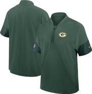 Nike Men's Nike Green Green Bay Packers Sideline Short Sleeve Quarter-Zip Performance Coach Jacket
