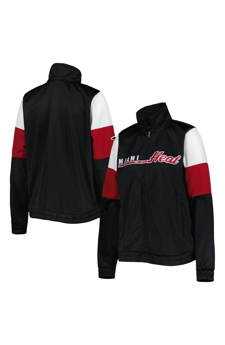 G-III 4HER BY CARL BANKS Women's G-III 4Her by Carl Banks Black Miami Heat Change Up Full-Zip Track Jacket, Main, color, Black