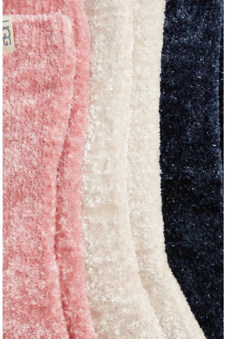 Leda Assorted 3-Pack Sparkle Crew Socks, Alternate, color, CNK