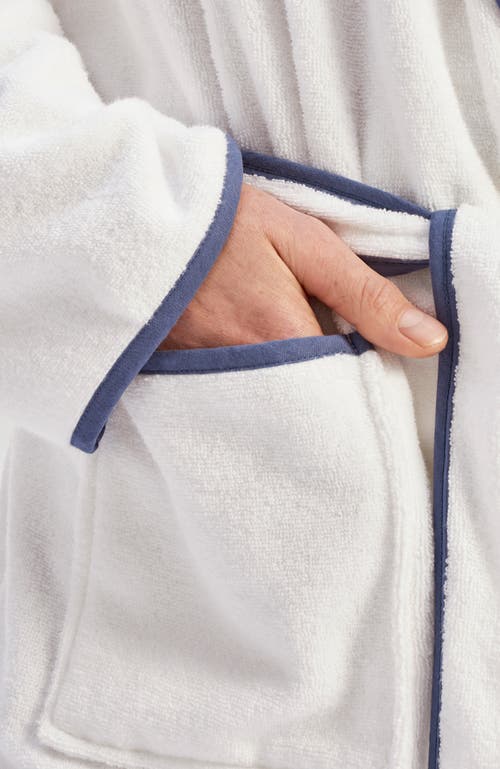 Christy Boundary Piped Edge Luxury Robe In White