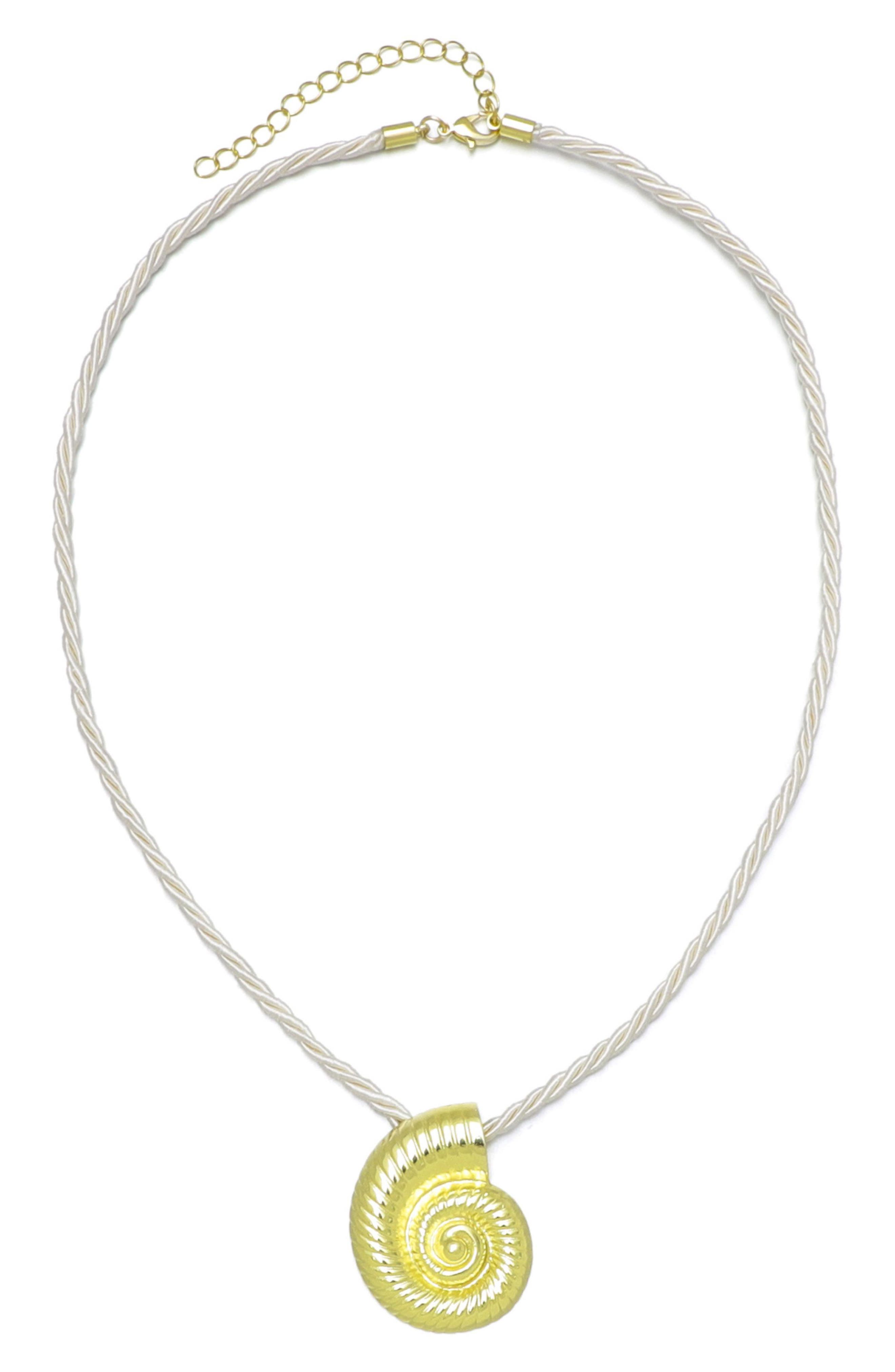 Adornia Shell Pendant Cord Necklace