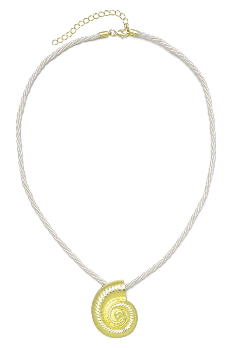 Shell Pendant Cord Necklace, Main, color, GOLD