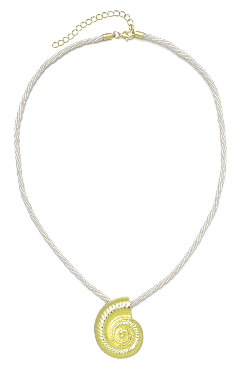 Adornia Shell Pendant Cord Necklace, Main, color, 