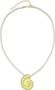 Adornia Shell Pendant Cord Necklace