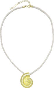 Adornia Shell Pendant Cord Necklace