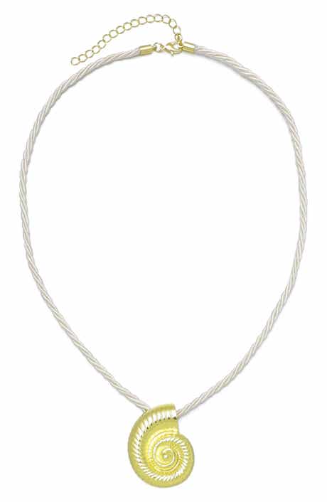 Adornia Shell Pendant Cord Necklace