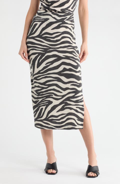 Zebra Rib Knit Skirt
