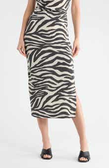 Renee C Zebra Rib Knit Skirt