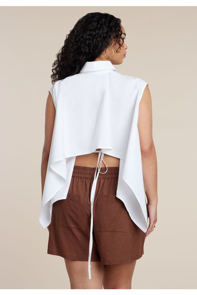 Button Up Shirt With Open Back, Alternate, color, WHITE