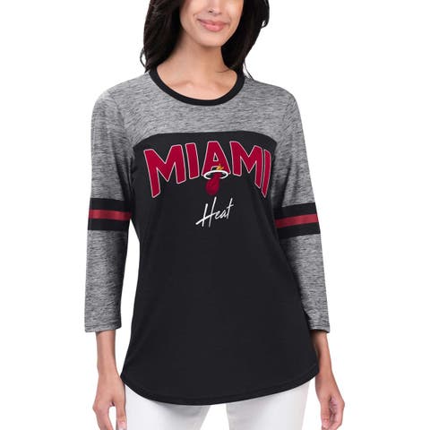 Women
s G-III 4Her by Carl Banks Black Miami Heat Play the Game 3/4-Sleeve T-Shirt