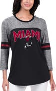 G-III 4HER BY CARL BANKS Women's G-III 4Her by Carl Banks Black Miami Heat Play the Game 3/4-Sleeve T-Shirt
